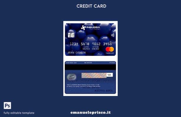 modello di mastercard bancaria Messico Inbursa in stile verificato